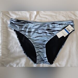 Hula Honey Womens Blue Zebra Print Bikini Bottom Size XL NWT Swimwear